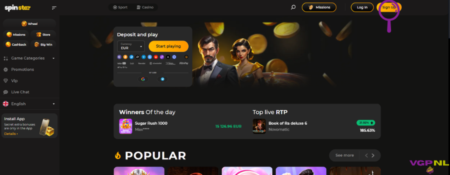 Spin Star casino zonder CRUKS